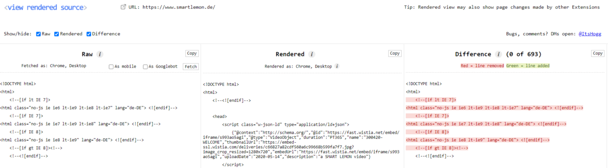 Die besten SEO Browser Plug-Ins View Rendered Source 
