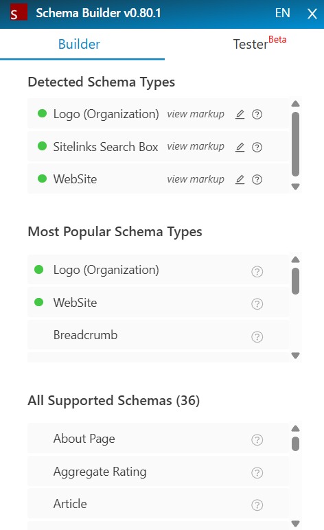 Screenshot Schema Builder for Structured Data