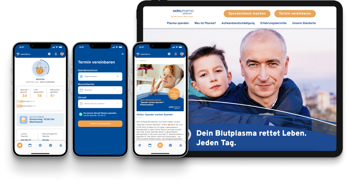 Octapharma Plasma Website und app