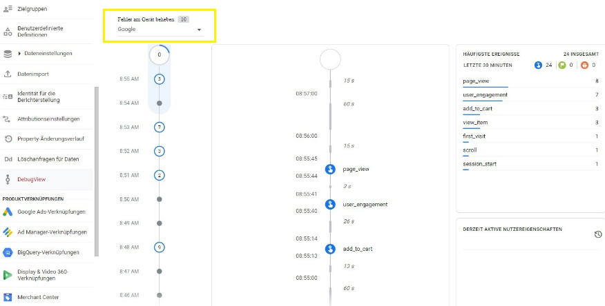 Google Analytics 4 Debug-Modus